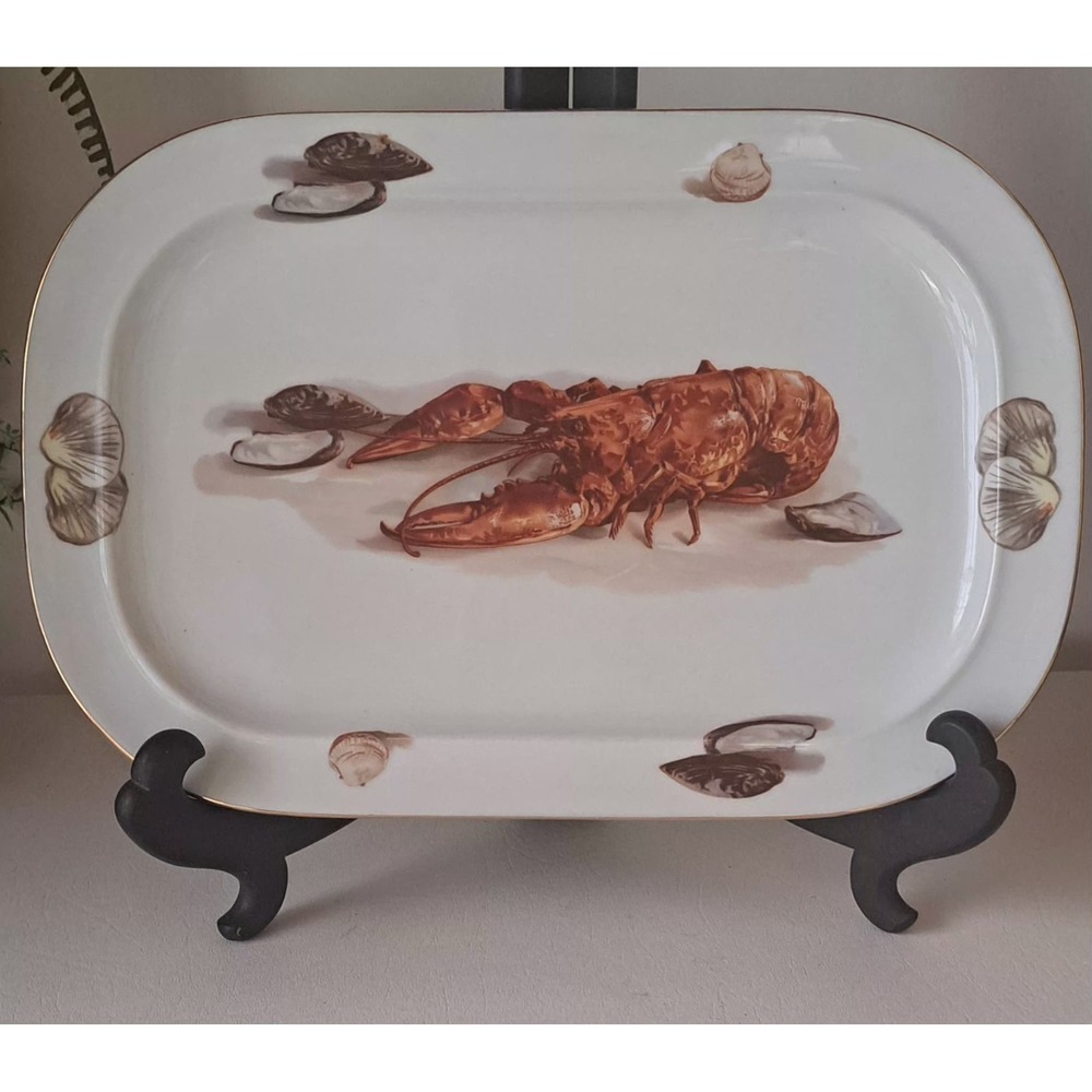 Vintage JKW Bavaria West Germany Lobster Serving Platter 15" X 10" - Picture 9 of 9
